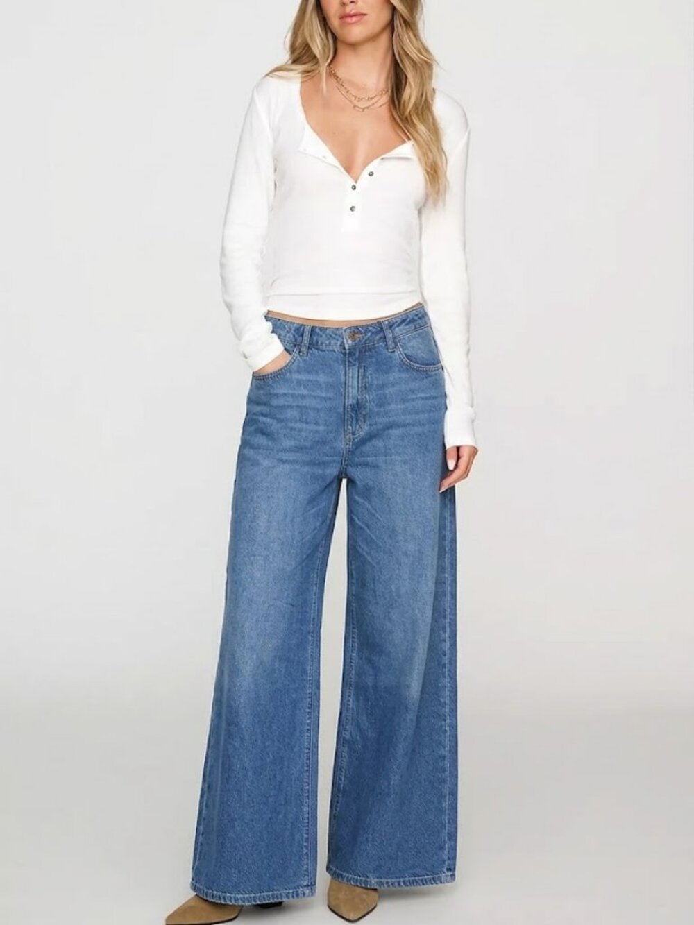 Pilcro Anthropologie High Rise Wide Leg Jeans